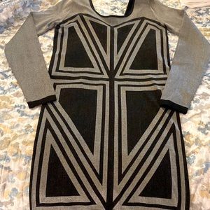 Womens Junior Black/Silver Bodycon BCBGeneration size M/L